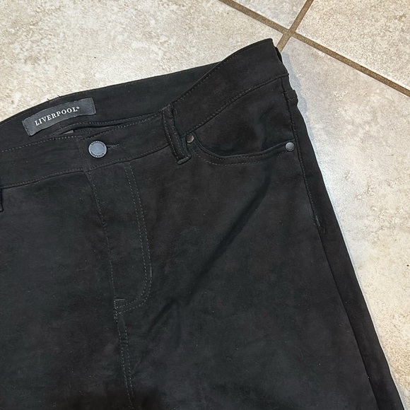 Liverpool Abby Black Faux Suede Ankle Skinny Jeans Pants 12 - Picture 8 of 10